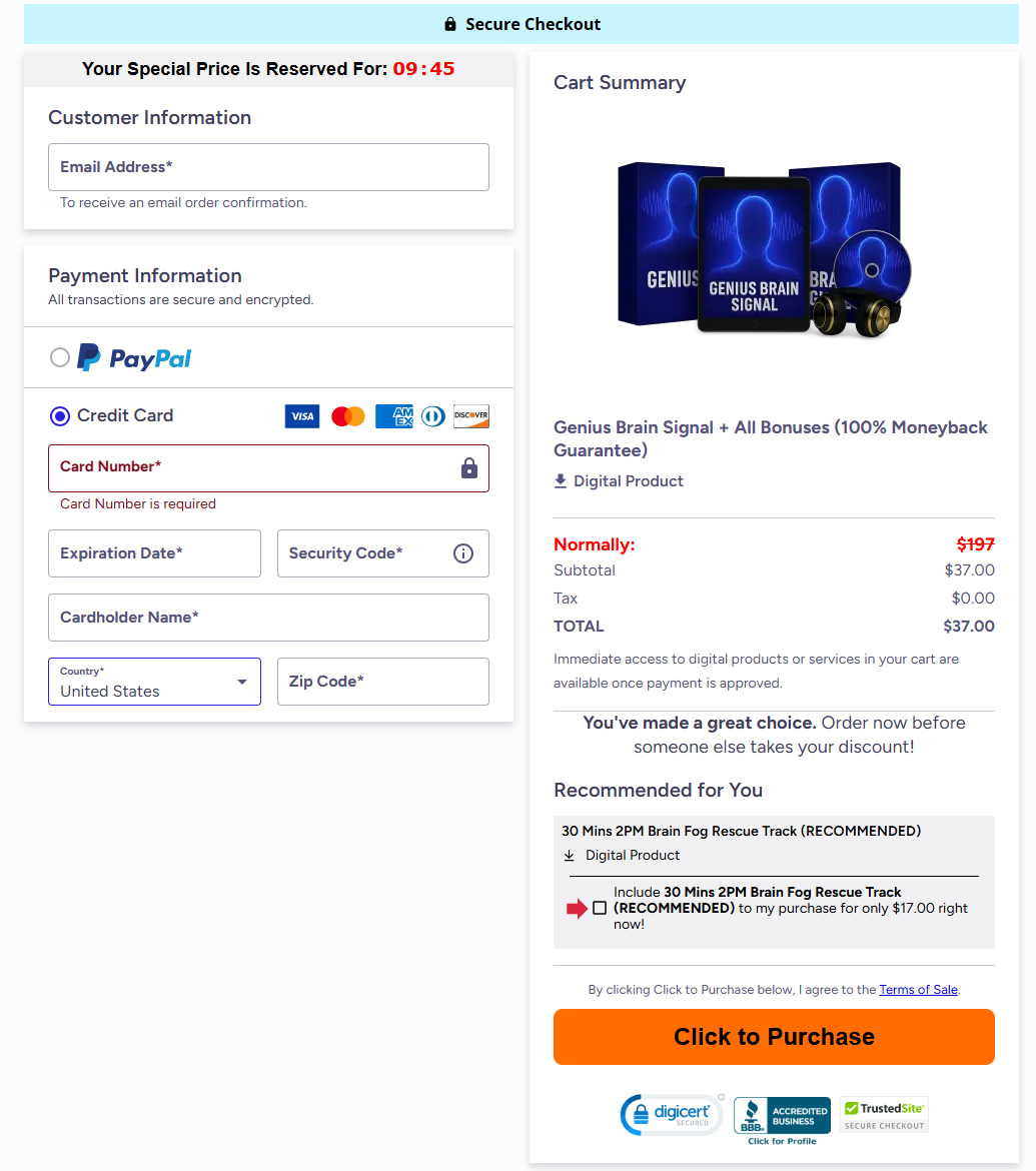 Genius Brain Signal Offer